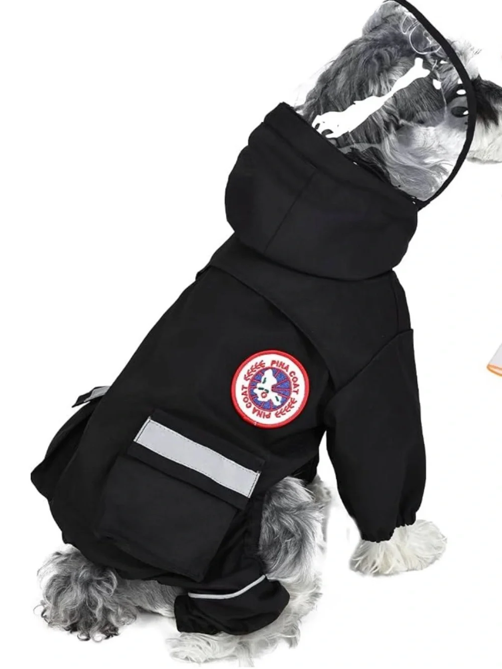 Pack 2 clothing’s dog Waterproof Black Dog Jacket with Reflective Trim and Hood